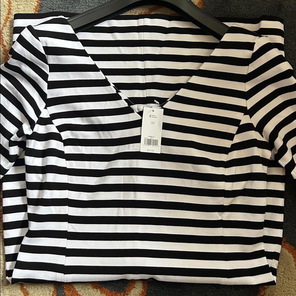 😍Perfect for Summer NWT - Banana Republic Navy & White Striped Dress | Size 10 - Picture 5 of 8